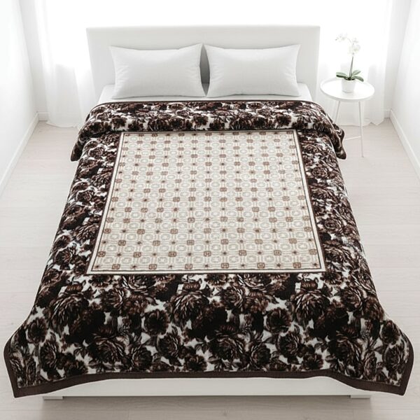 Rose Mosaic | Embossed Double Layerd Mink Blanket | 5kg | Double Bed